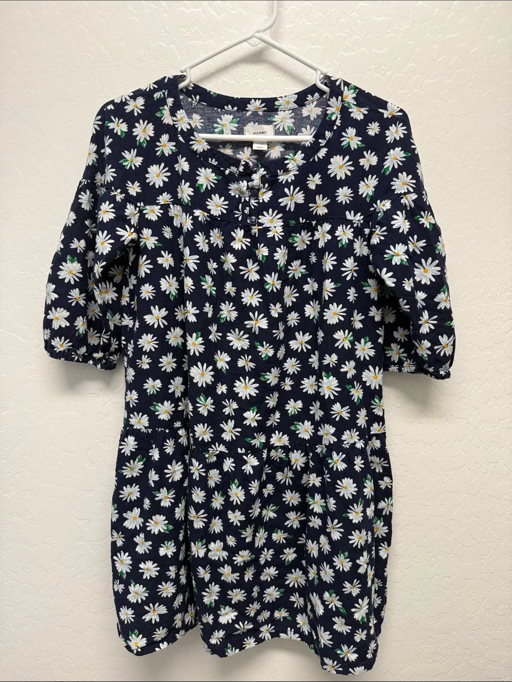 Old Navy Navy Daisy Sundress with Yellow Centers
